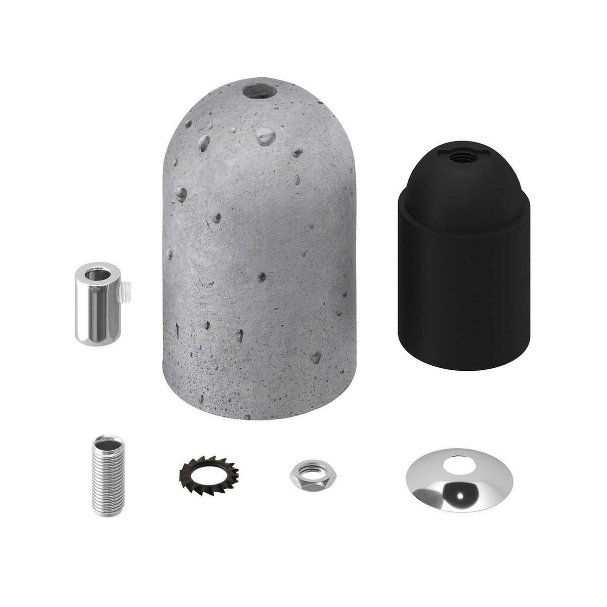 Kit Lampenfassung E27 aus Beton – Heller Beton – Ansicht 2