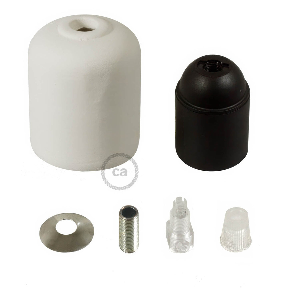 E27 Lampenfassungs-Kit aus Keramik – Biscotto – Ansicht 2