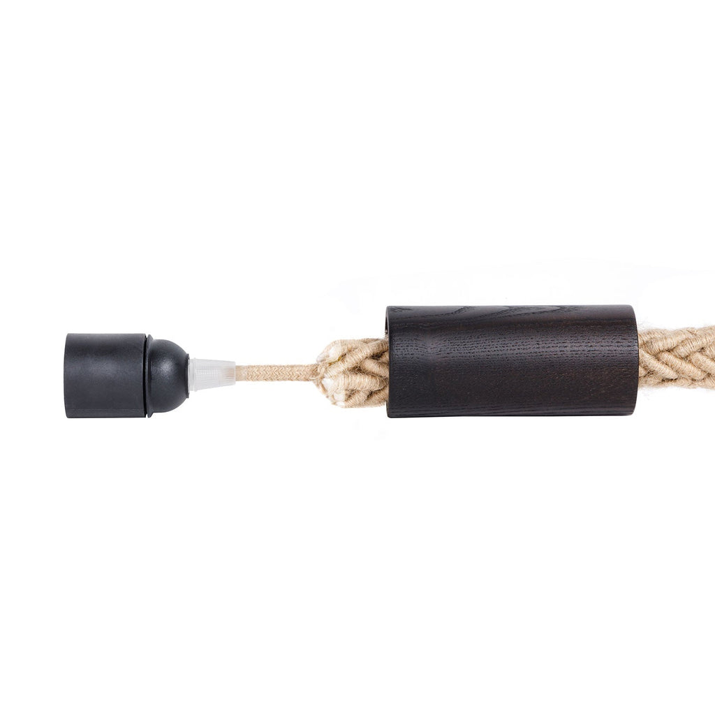 E27 Lampenfassung-Kit aus Holz für 2XL Kordel – Wengé-Effekt – Ansicht 4
