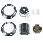 E27-Lampenfassungs-Set aus Metall mit Doppelring für Lampenschirm – Silber – Ansicht 2