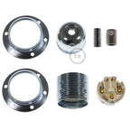 E27-Lampenfassungs-Set aus Metall mit Doppelring für Lampenschirm – Silber – Ansicht 5