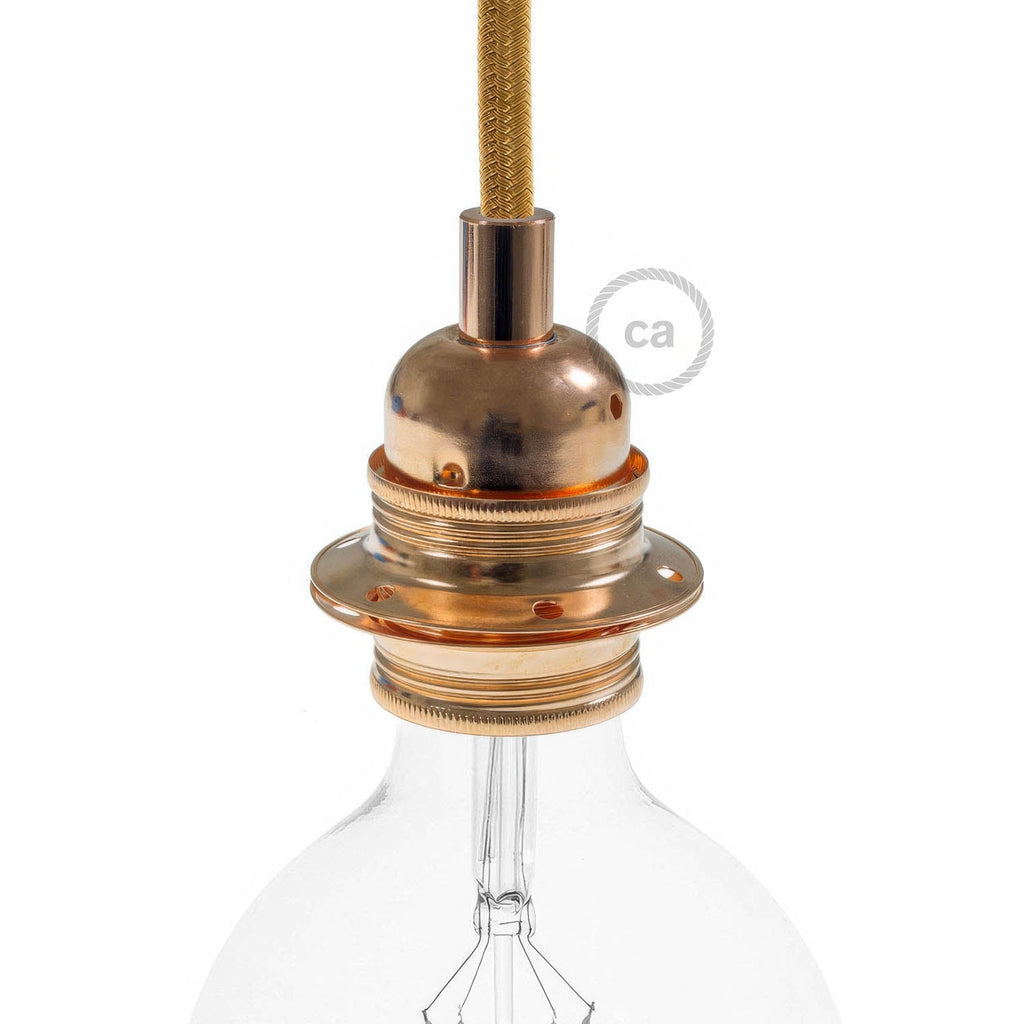 E27-Lampenfassungs-Kit aus Metall mit Doppelring für Lampenschirm – Kupfer – Ansicht 4
