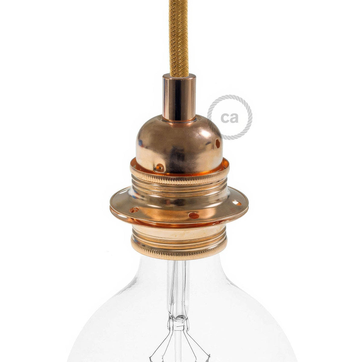E27-Lampenfassungs-Kit aus Metall mit Doppelring für Lampenschirm – Kupfer – Ansicht 4