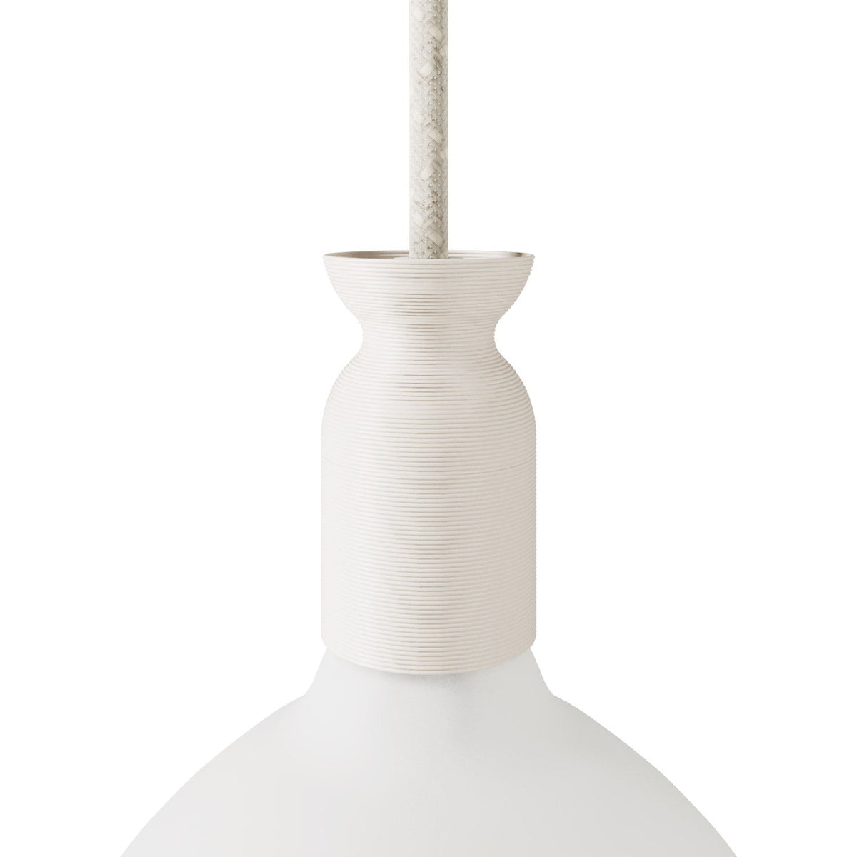 E27-Fassungsset aus recyceltem Kunststoff mit 3D-Druck – Creme