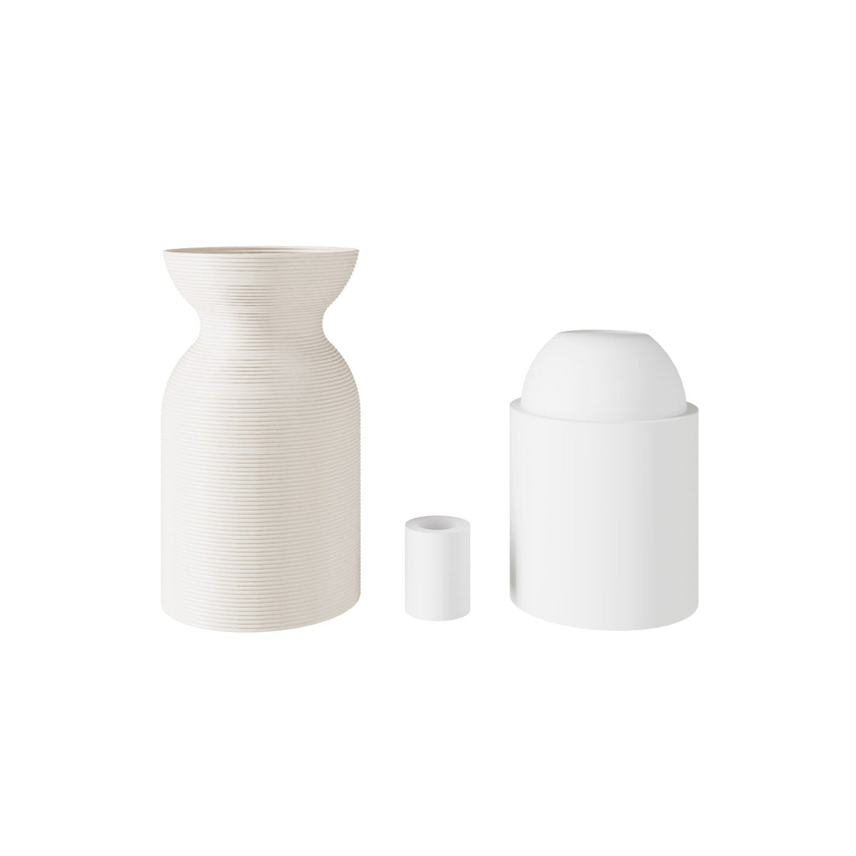 E27-Fassungsset aus recyceltem Kunststoff mit 3D-Druck – Creme – Ansicht 2