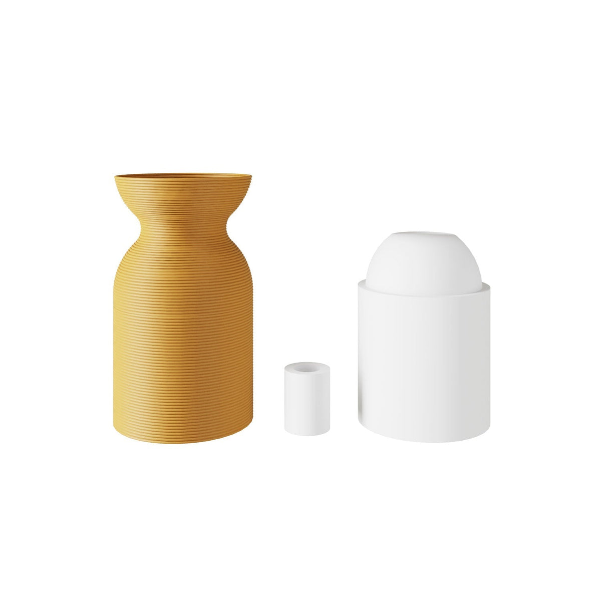 E27-Lampenfassungs-Set aus recyceltem Kunststoff mit 3D-Drucker – Ocker – Ansicht 2