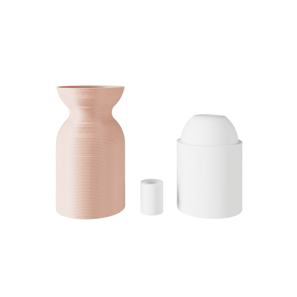 E27-Lampenfassungskit aus recyceltem Kunststoff mit 3D-Druck – Altrosa – Ansicht 2