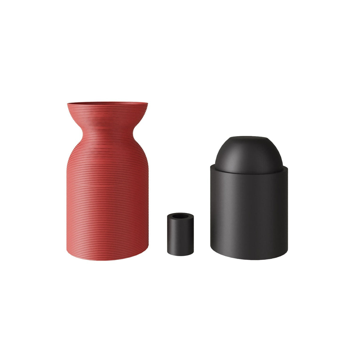 E27 Lampenfassungsset aus recyceltem Kunststoff mit 3D-Druck – Terrakotta – Ansicht 2