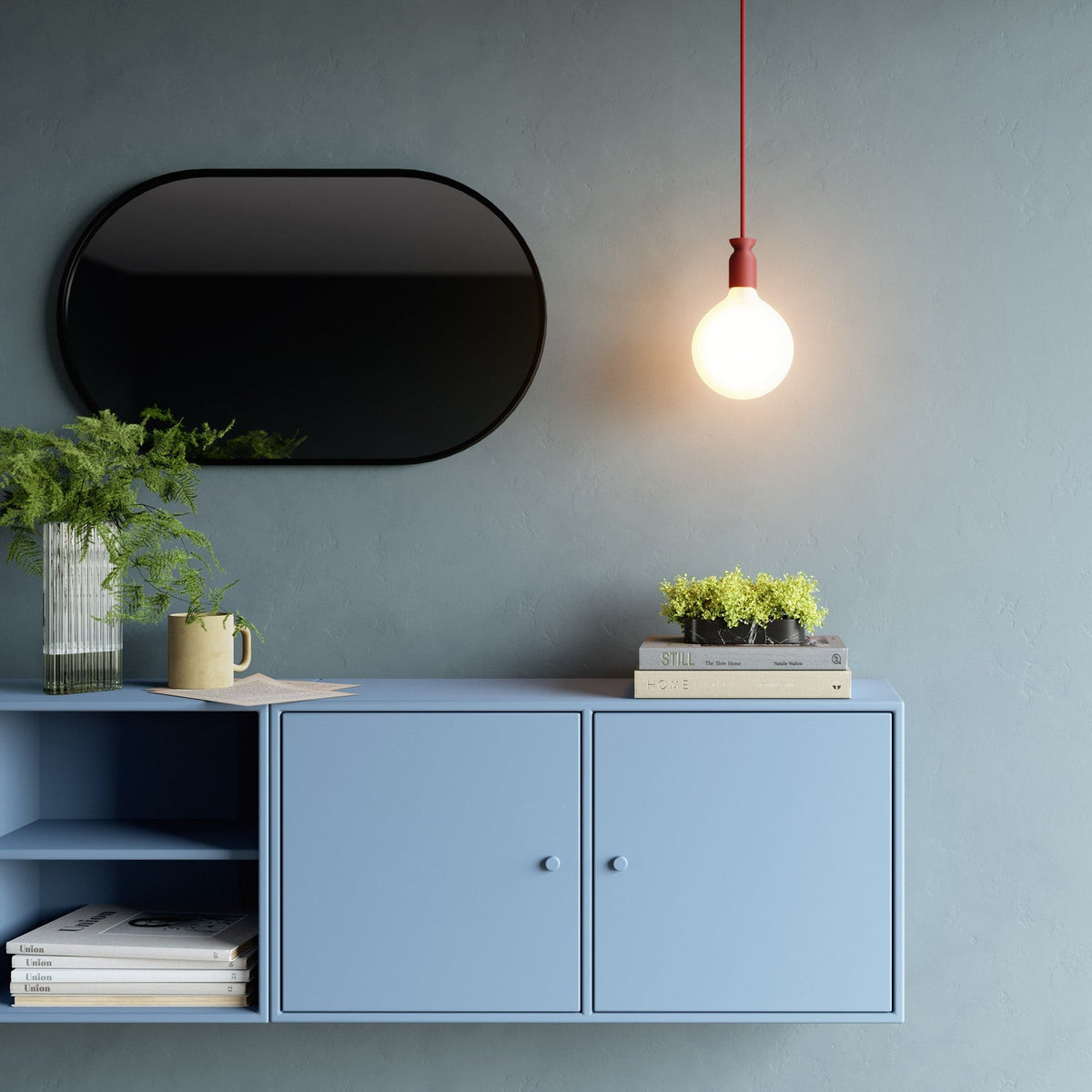 E27 Lampenfassungsset aus recyceltem Kunststoff mit 3D-Druck – Terrakotta – Ansicht 3