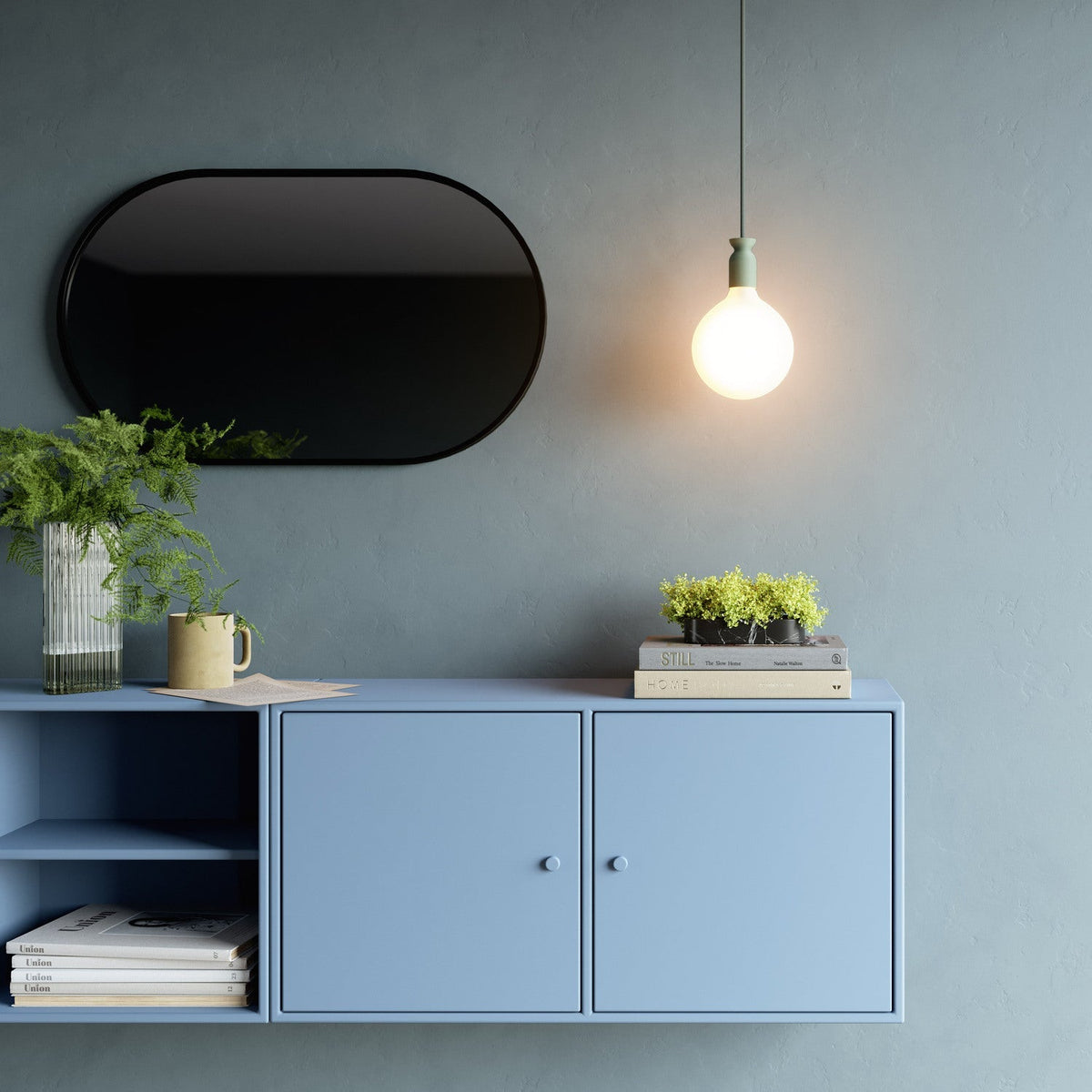 Fassungskit E27 aus recyceltem Kunststoff mit 3D-Druck – Salbeigrün – Ansicht 3