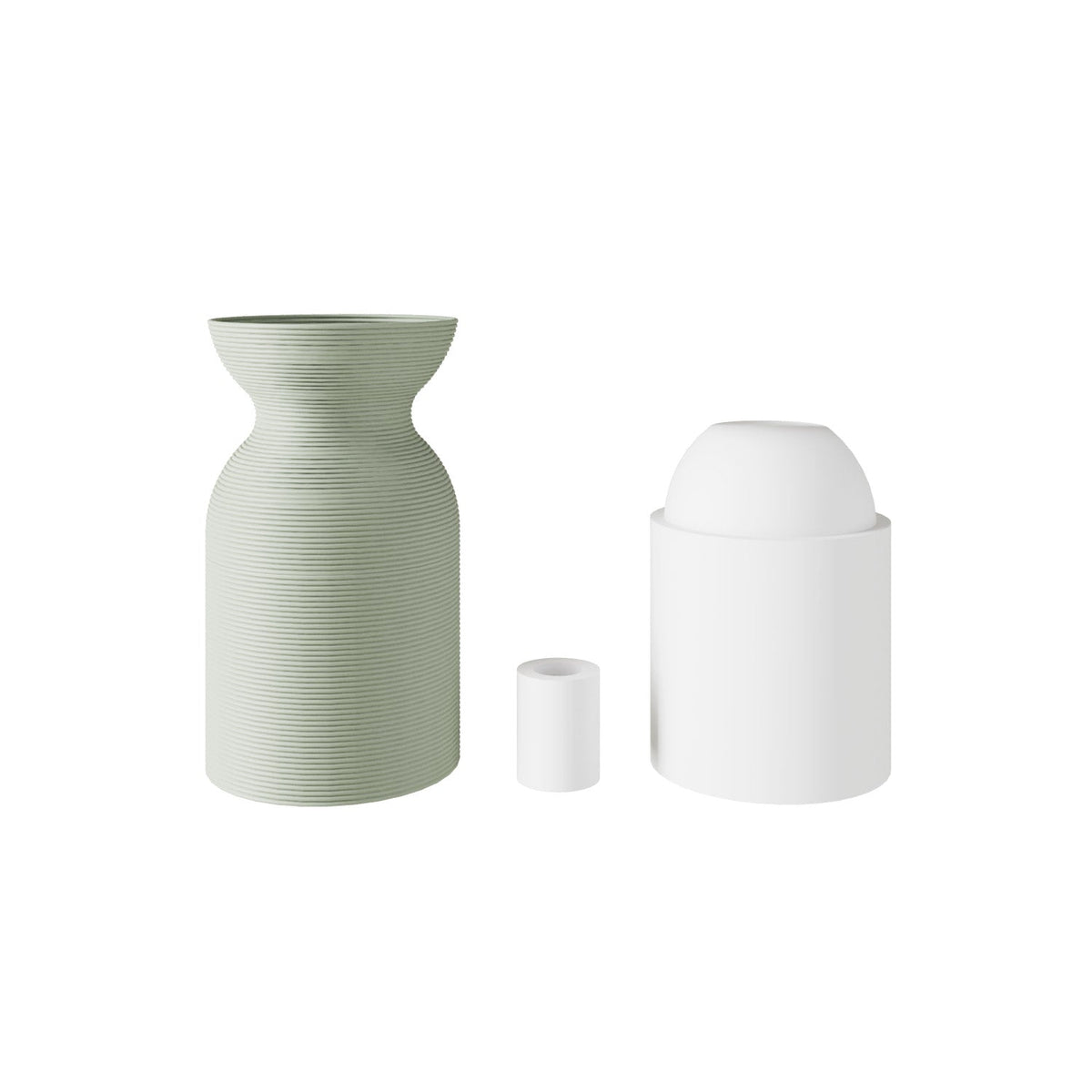 Fassungskit E27 aus recyceltem Kunststoff mit 3D-Druck – Salbeigrün – Ansicht 2
