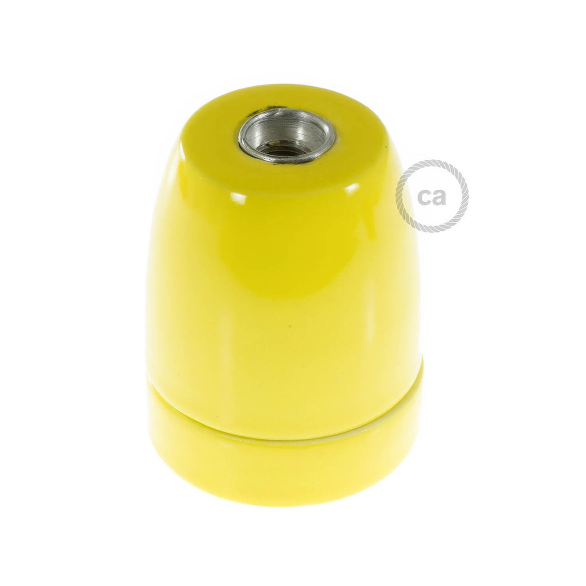 Kit Lampenfassung E27 aus Porzellan – Gelb – Ansicht 3