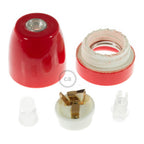 Kit Lampenfassungen E27 aus Porzellan - Rot – Ansicht 2