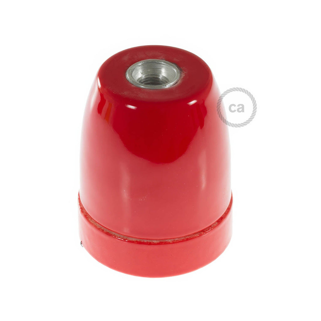 Kit Lampenfassungen E27 aus Porzellan - Rot – Ansicht 3