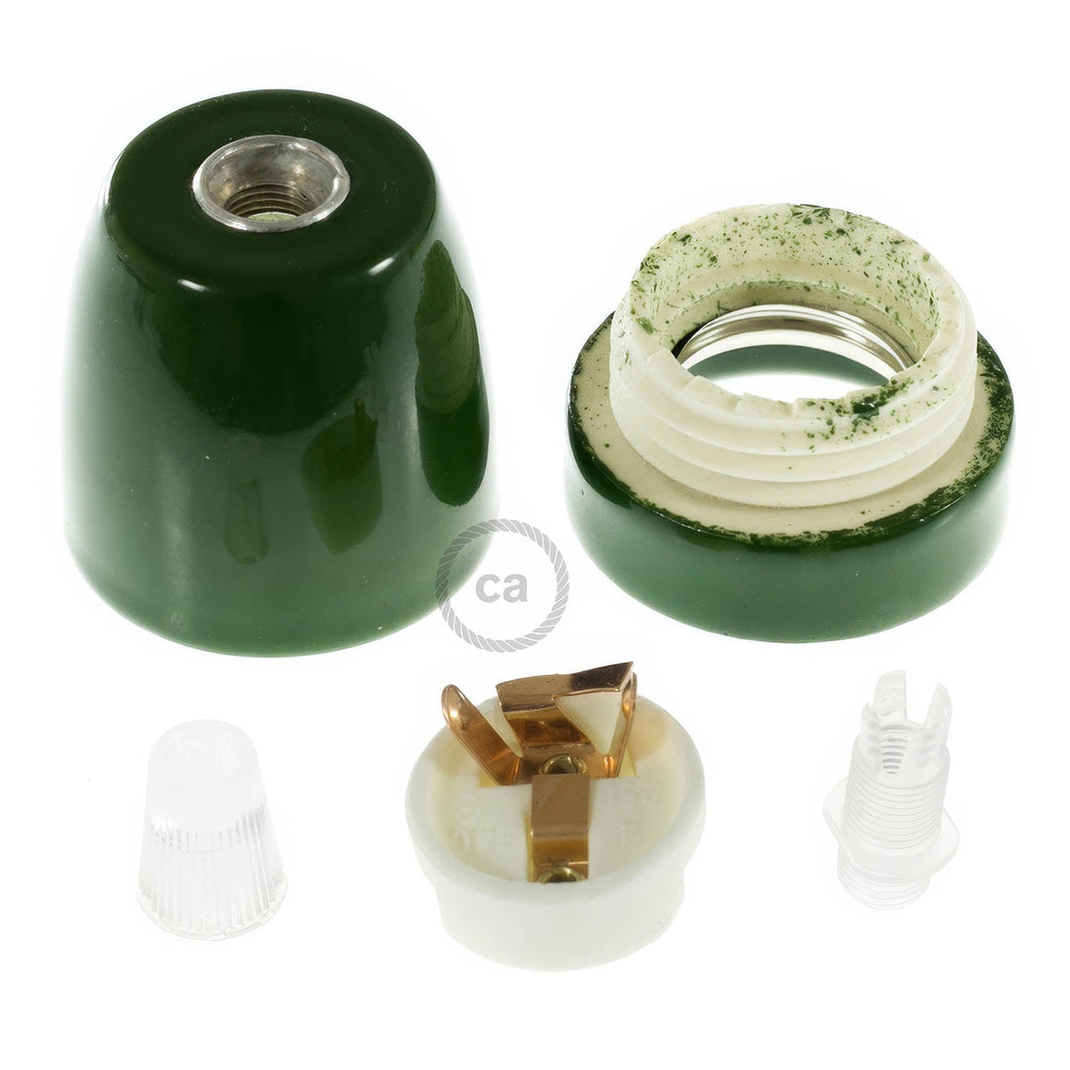 Lampenfassungen E27 Set aus Porzellan - Grün – Ansicht 2