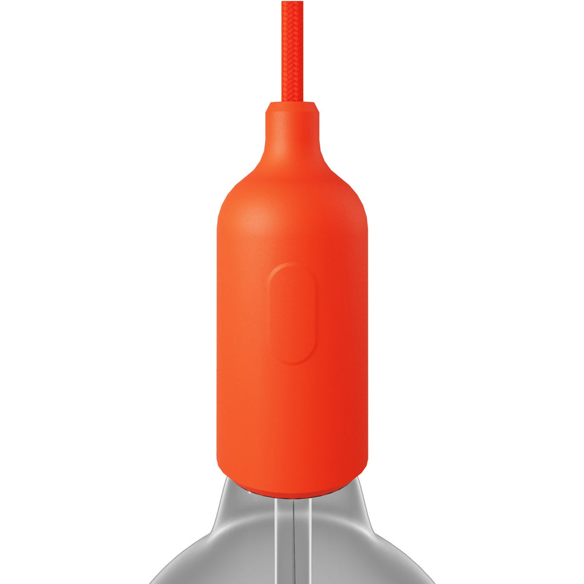 E27 Lampenfassung-Kit aus Silikon mit verstecktem Schalter und Kabelzugentlastung – Orange