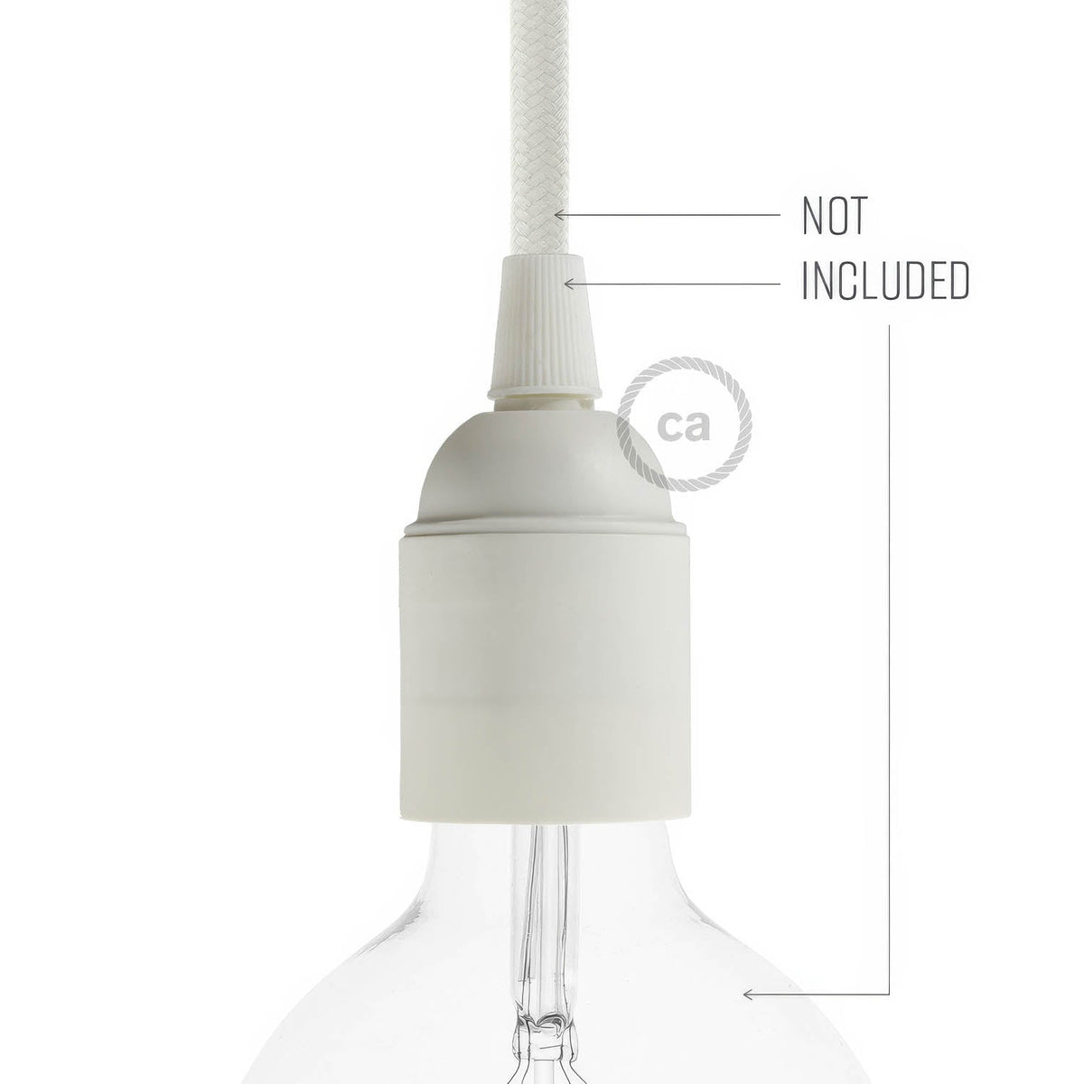 E27 Lampenfassung-Set aus Thermoplast - Weiß – Ansicht 3
