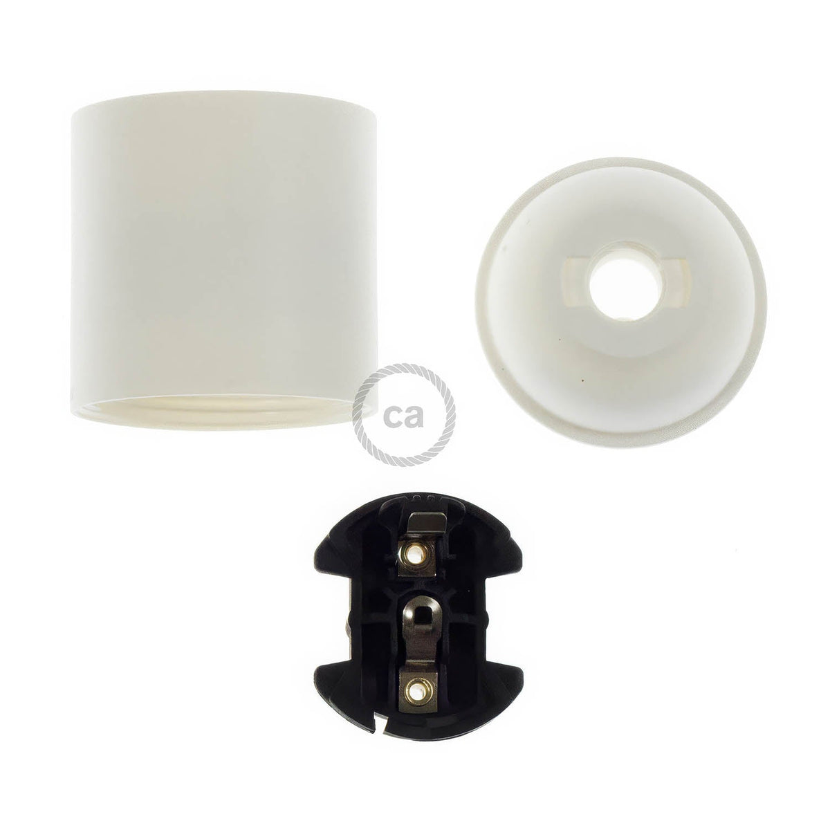 E27 Lampenfassung-Set aus Thermoplast - Weiß – Ansicht 2