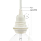 E27 Lampenfassungs-Kit aus Thermoplast mit Doppelring für Lampenschirm und Zugschalter – Weiß – Ansicht 3