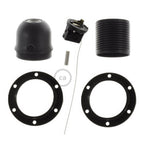 E27 Lampenhalter-Set aus Thermoplast mit Doppelmutter für Lampenschirm und Zugschalter – Schwarz – Ansicht 2