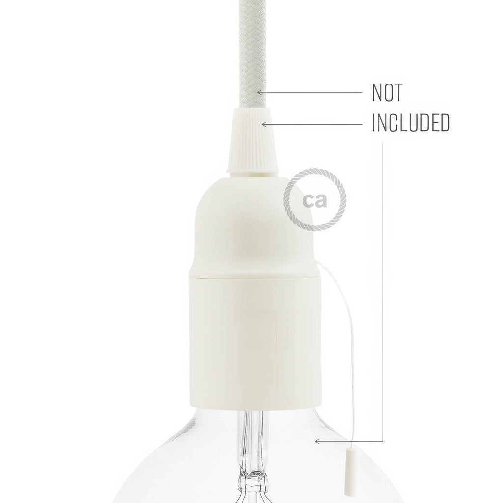 E27 Lampenfassungen-Kit aus Thermoplastik mit Zug-Schalter – Weiß – Ansicht 3