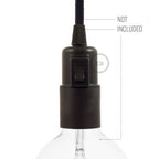 Kit Lampenfassungen E27 aus Thermoplast mit Schalter - Schwarz – Ansicht 3