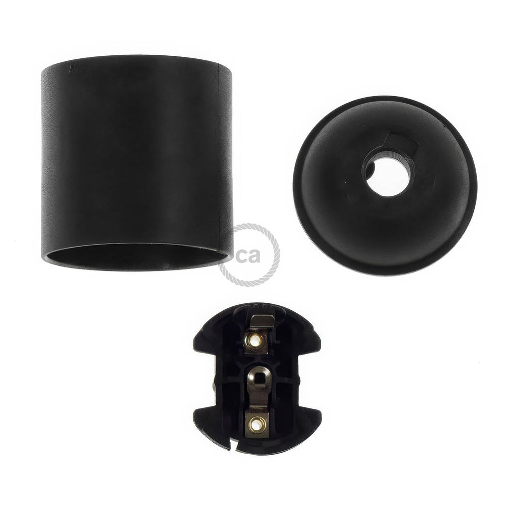 Lampenfassungen-Kit E27 aus Thermoplastik - Schwarz – Ansicht 2