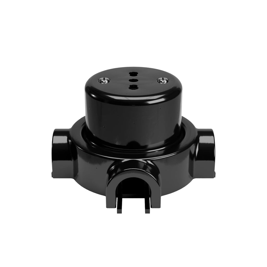Kit Zweifach-Kombisteckdose (ital. Norm 10/16A) und Sockel für Creative-Tubes aus Porzellan – Schwarz – Ansicht 22