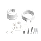 Schuko-Wandsteckdosen-Set und Grundplatte für Creative-Tubes aus Porzellan – Weiß – Ansicht 3