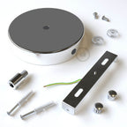 Zylindrisches Baldachin-Set aus Metall mit 1 mittigem und 2 seitlichen Öffnungen - Chrom – Ansicht 8