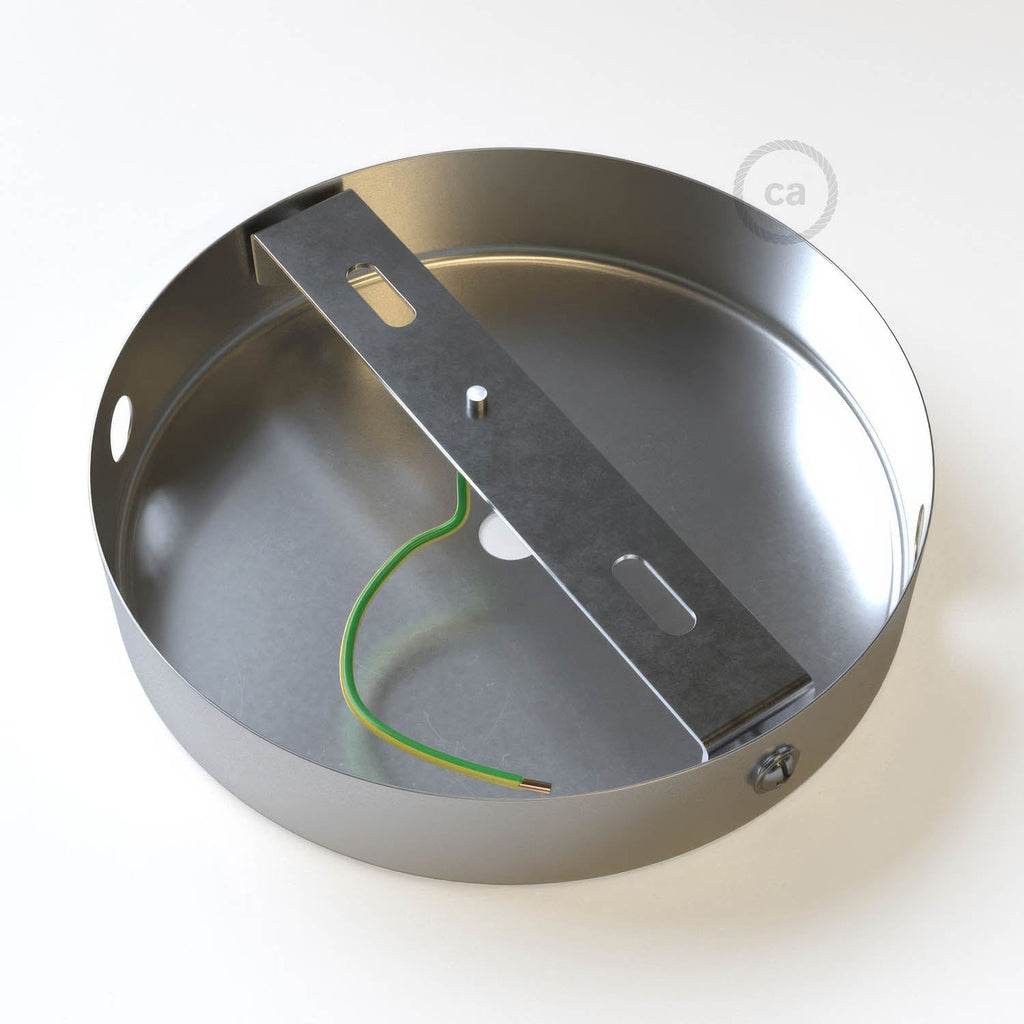 Zylindrisches Baldachin-Set aus Metall mit 1 mittigem und 2 seitlichen Öffnungen - Chrom – Ansicht 4