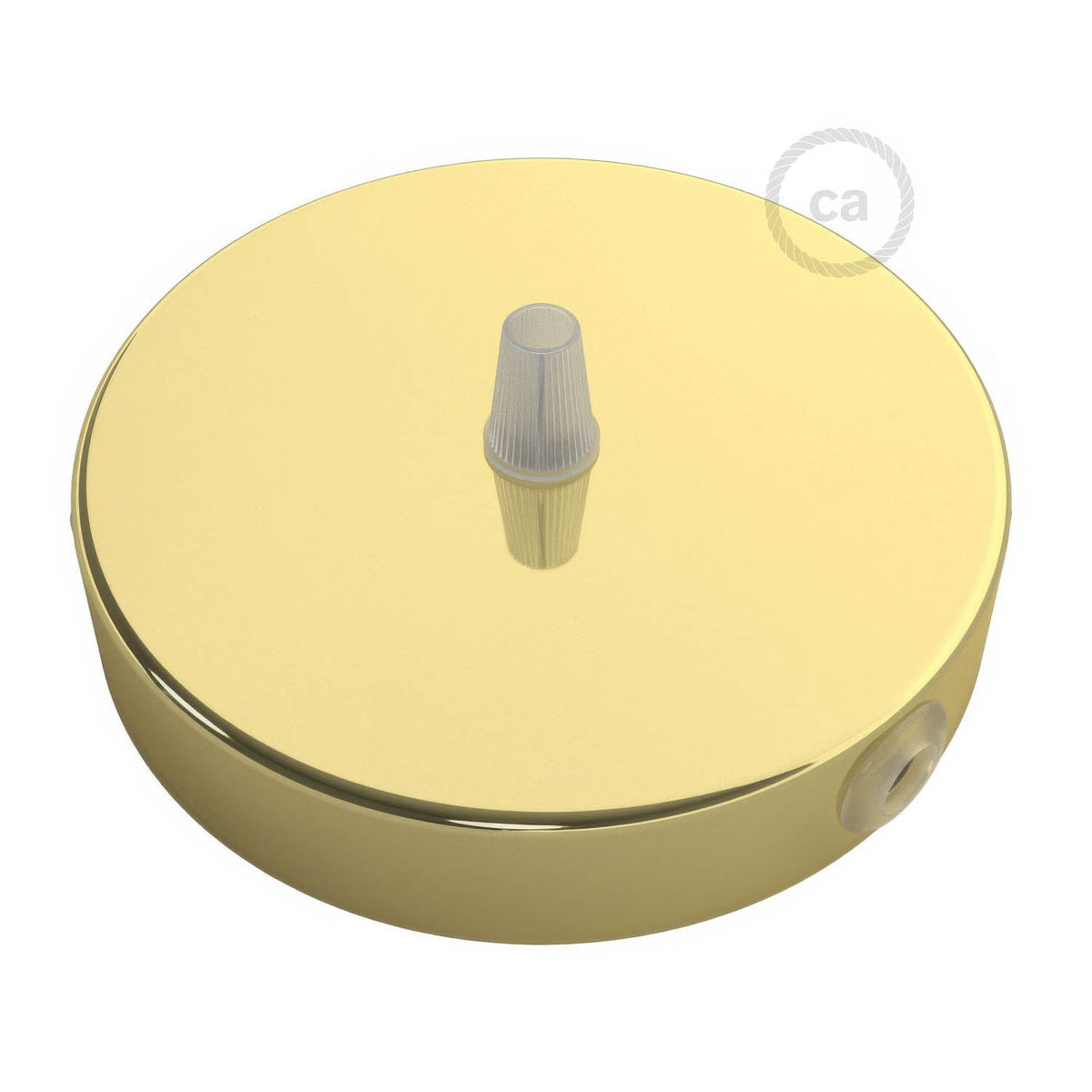 Zylindrisches Rosetten-Kit aus Metall mit 1 mittleren und 2 seitlichen Löchern – Messing – Ansicht 2