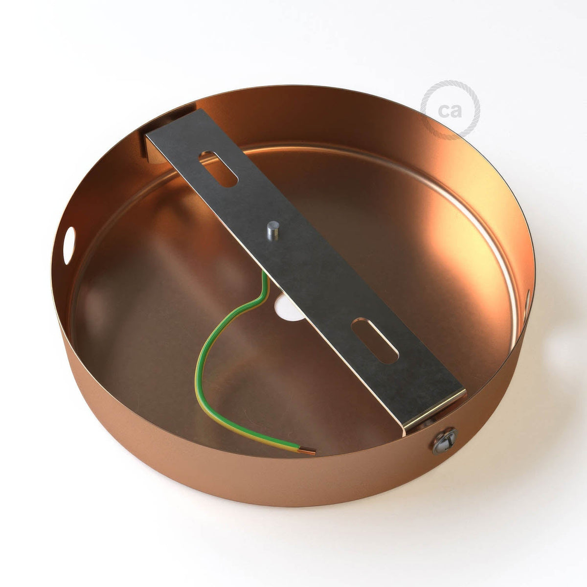 Zylindrische Baldachin-Kit aus Metall mit 1 zentralem und 2 seitlichen Löchern – Kupfer – Ansicht 4
