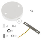 Zylindrisches Lampenbaldachin-Set aus Metall mit 2 Löchern – Glänzend Weiß – Ansicht 8