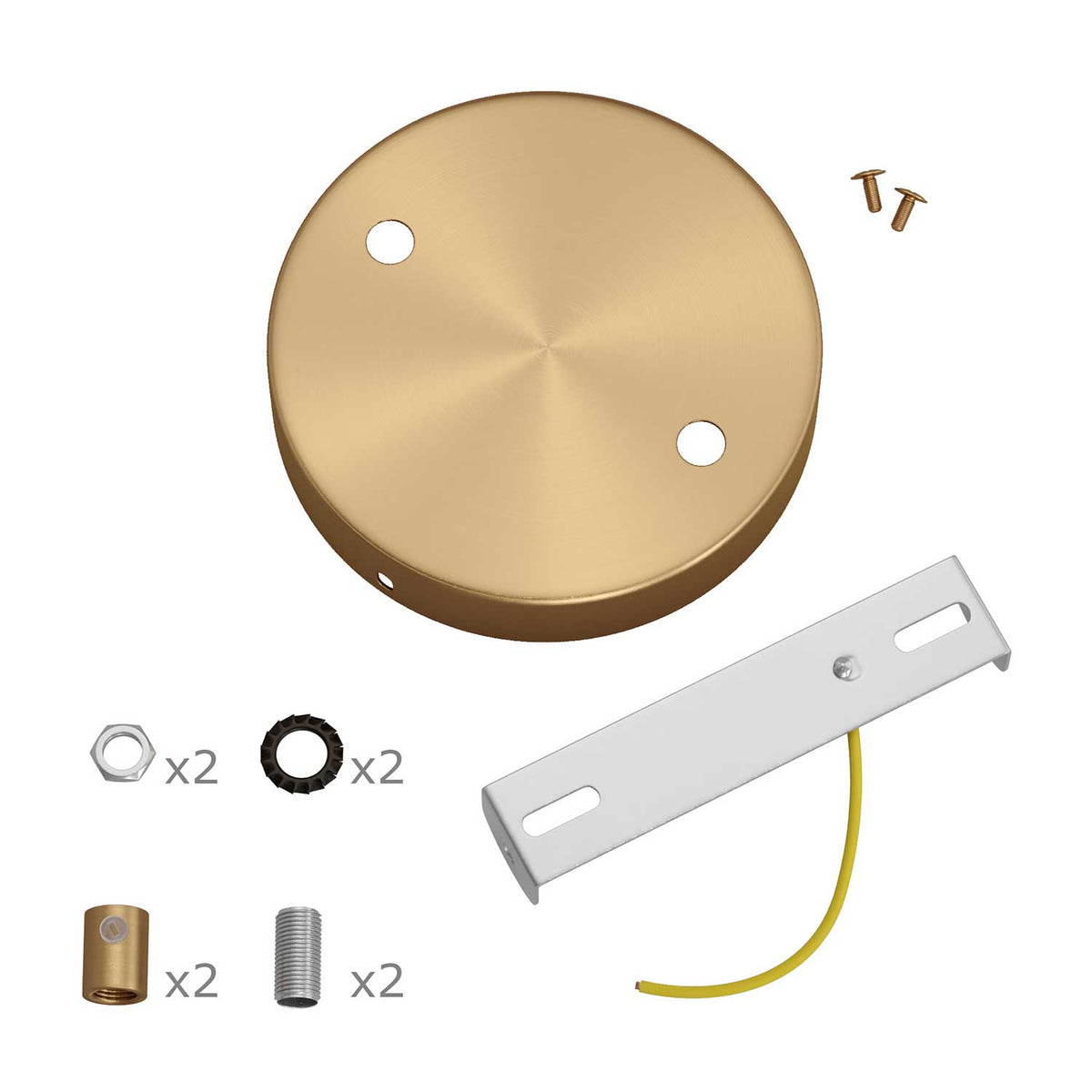 Set für zylindrischen Baldachin aus Metall mit 2 Löchern – Satinbronze – Ansicht 8