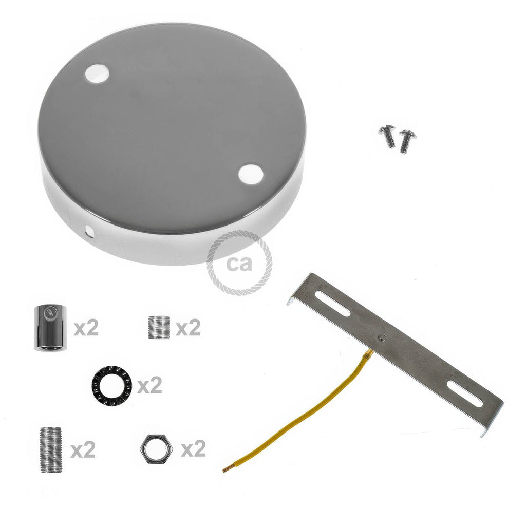 Baldachin-Kit, zylindrisch aus Metall mit 2 Löchern – Chrom – Ansicht 8