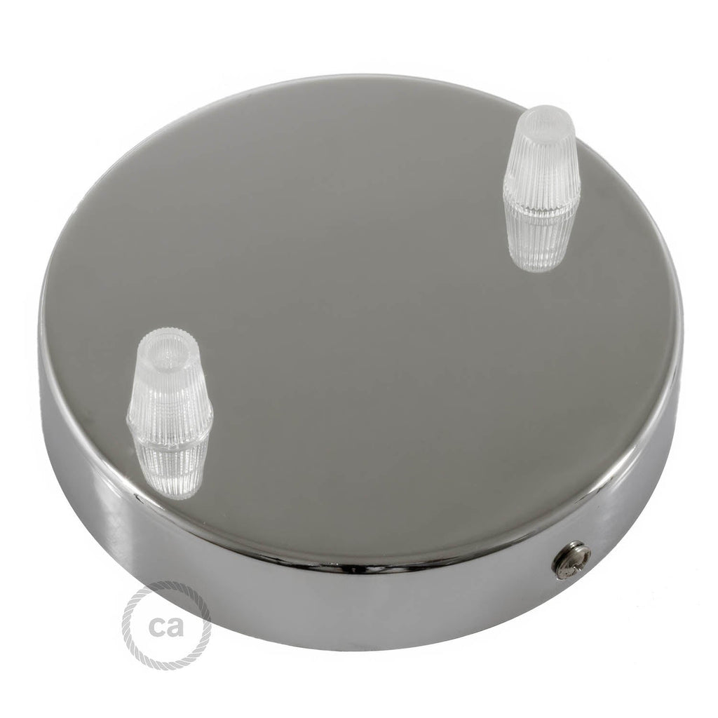 Baldachin-Kit, zylindrisch aus Metall mit 2 Löchern – Chrom – Ansicht 2