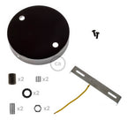 Zylindrischer Metallbaldachin-Kit mit 2 Löchern – Perlschwarz – Ansicht 8