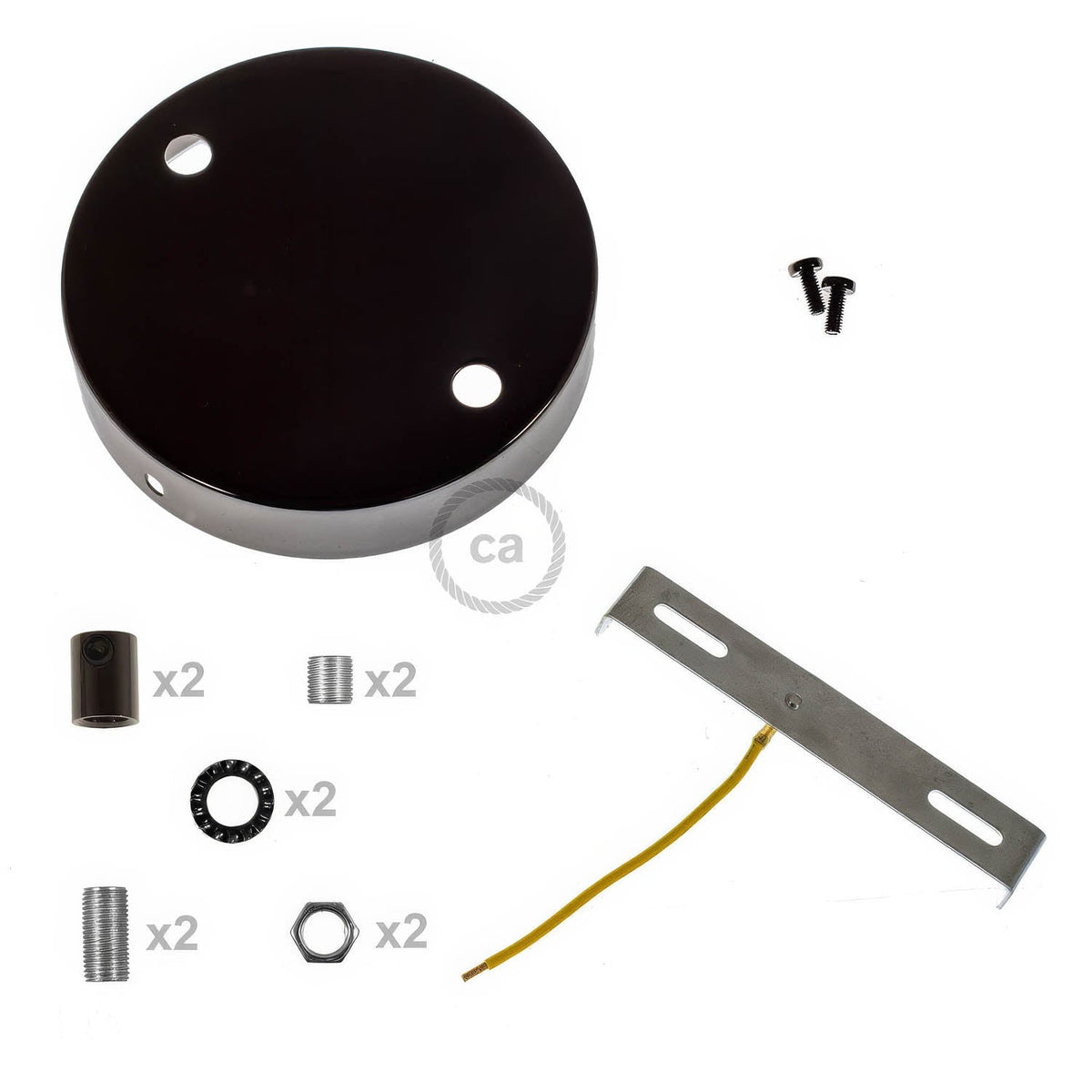 Zylindrischer Metallbaldachin-Kit mit 2 Löchern – Perlschwarz – Ansicht 8