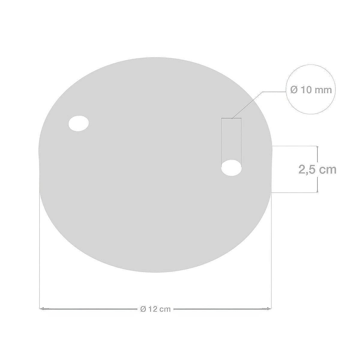 Kit zylindrischer Lampenbaldachin aus Metall mit 2 Löchern - Kupfer – Ansicht 5