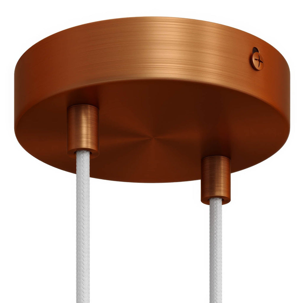Zylindrisches Metall-Baldachin-Kit mit 2 Öffnungen – Satin-Kupfer – Ansicht 6