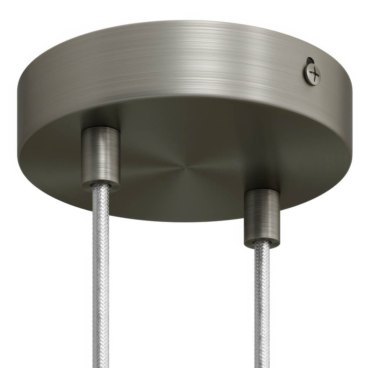Kit zylindrischer Lampenbaldachin aus Metall mit 2 Öffnungen - Satin-Titan – Ansicht 6
