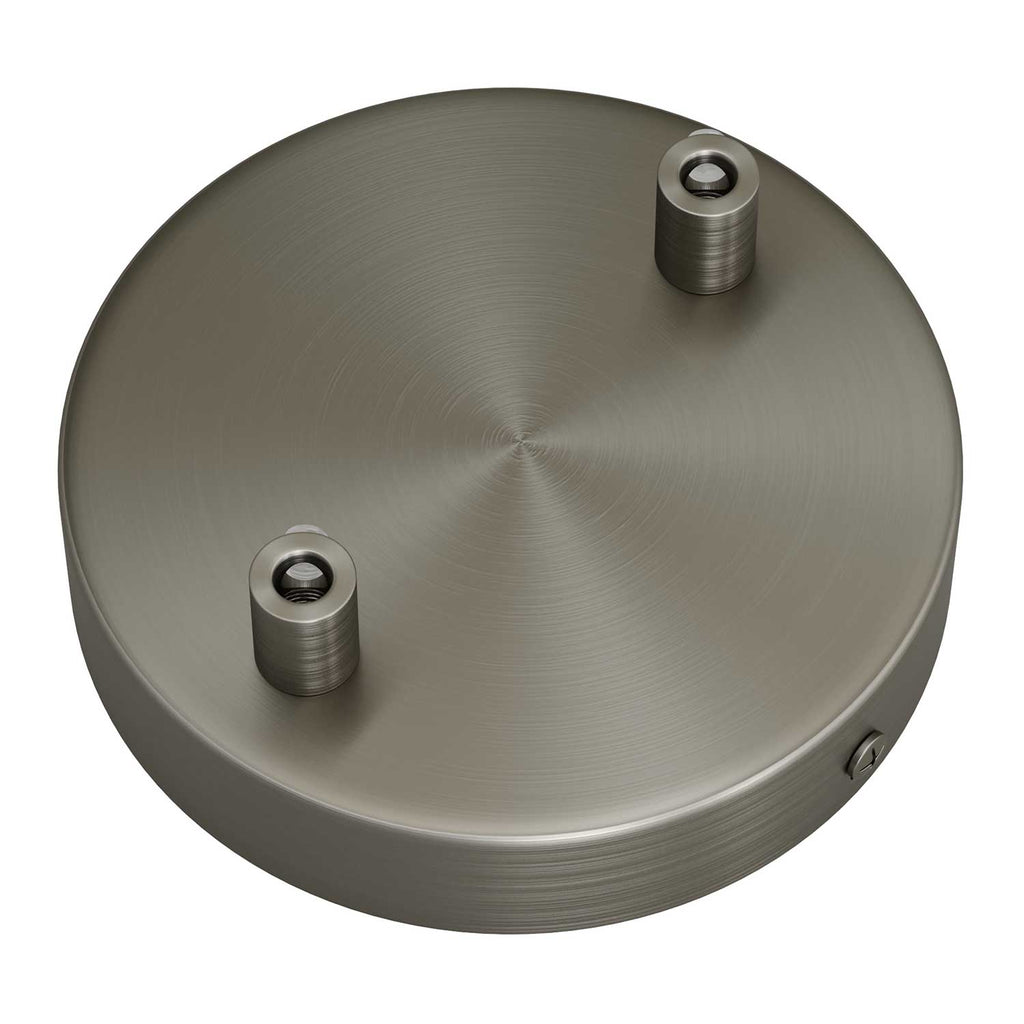 Kit zylindrischer Lampenbaldachin aus Metall mit 2 Öffnungen - Satin-Titan – Ansicht 7