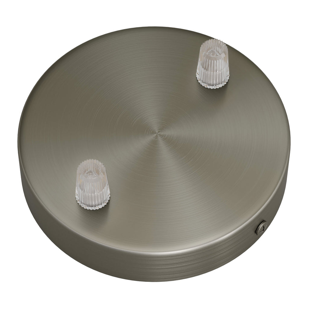 Kit zylindrischer Lampenbaldachin aus Metall mit 2 Öffnungen - Satin-Titan – Ansicht 2