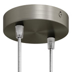 Kit zylindrischer Lampenbaldachin aus Metall mit 2 Öffnungen - Satin-Titan