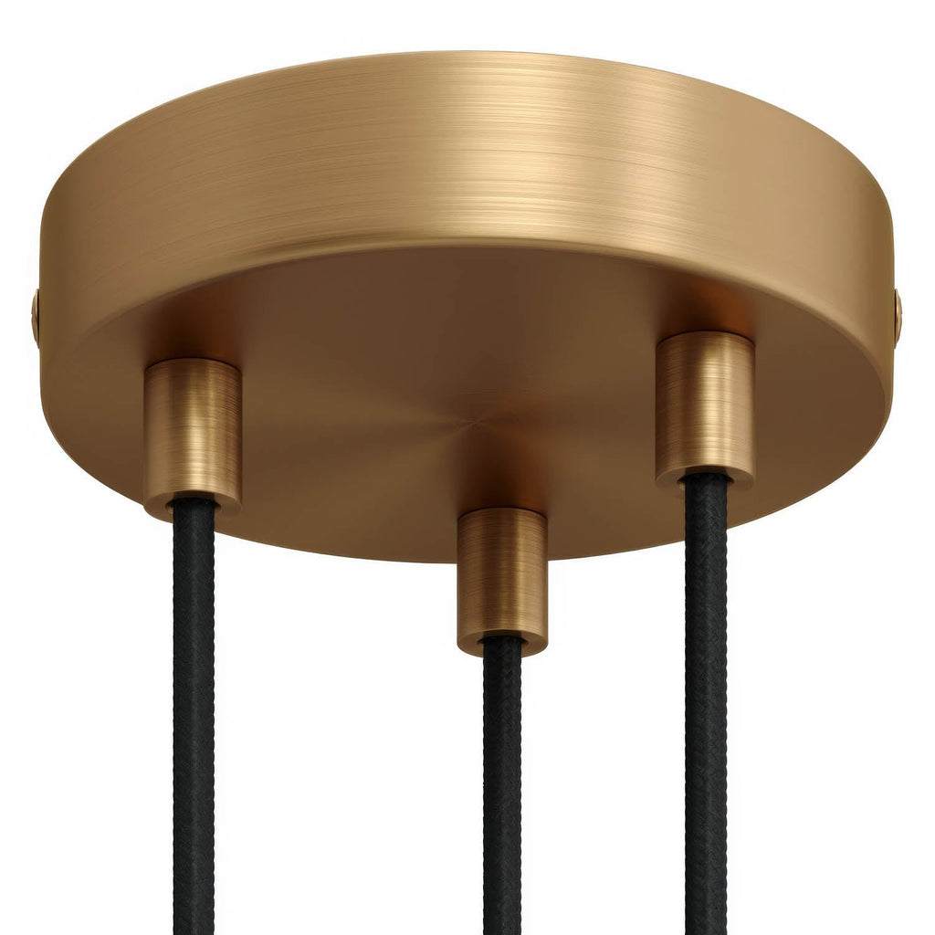 Zylindrisches Baldachin-Kit aus Metall mit 3 Löchern – Gebürstetes Bronze – Ansicht 6