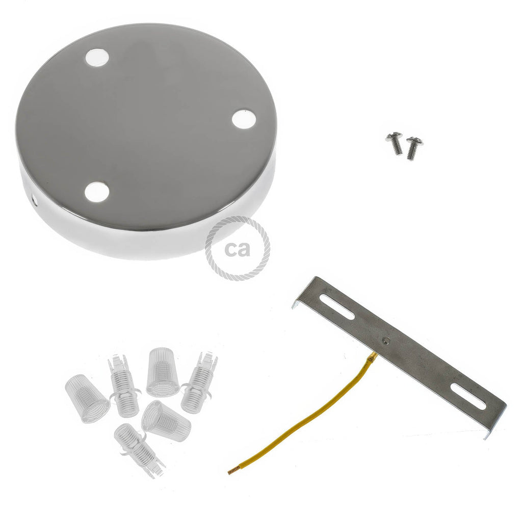 Kit Metall-Zylinderbaldachin mit 3 Löchern – Chrom – Ansicht 3