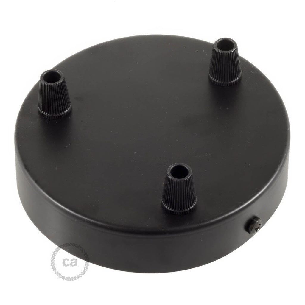 Zylindrisches Metall-Baldachin-Kit mit 3 Löchern – Schwarz – Ansicht 2