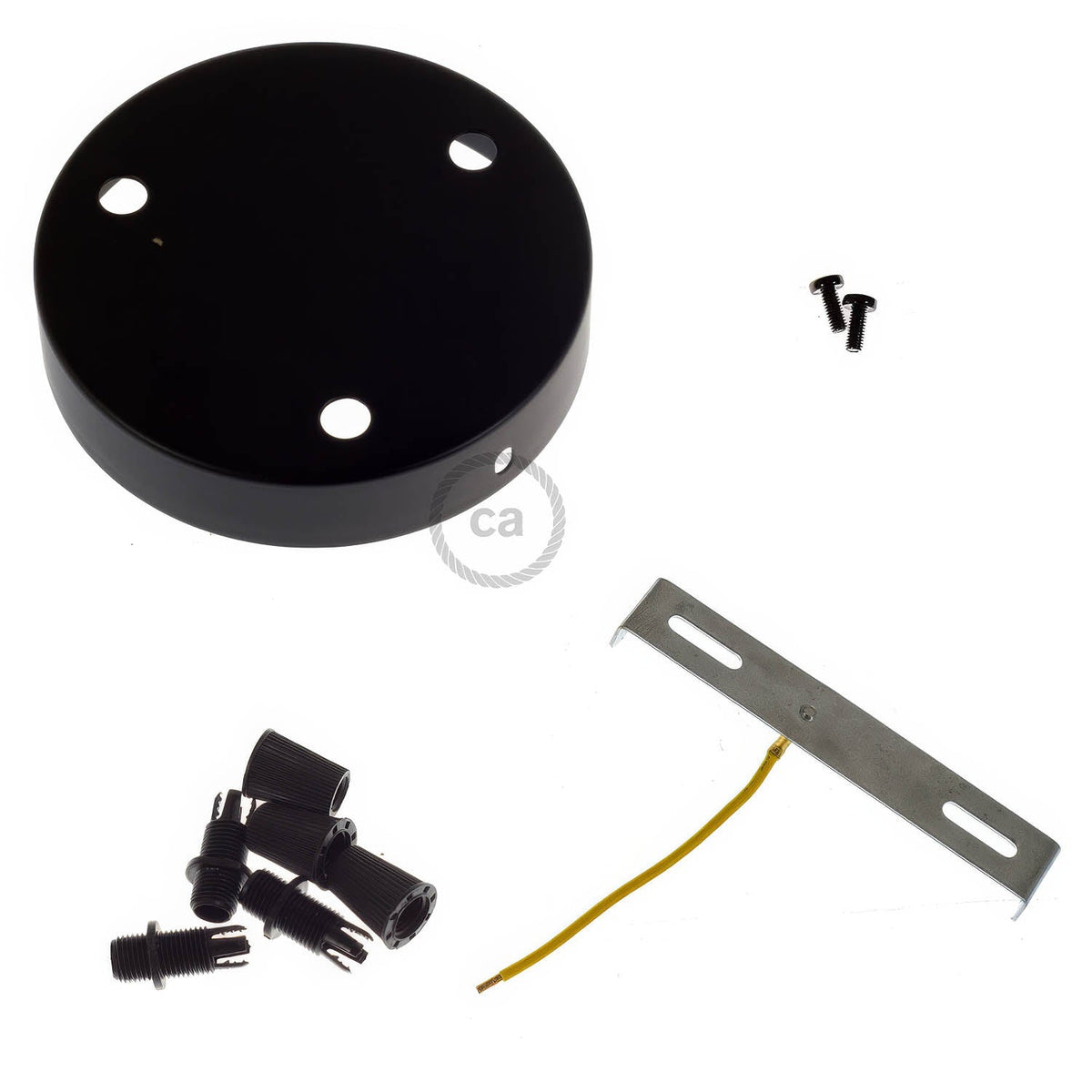 Zylindrisches Metall-Baldachin-Kit mit 3 Löchern – Schwarz – Ansicht 3