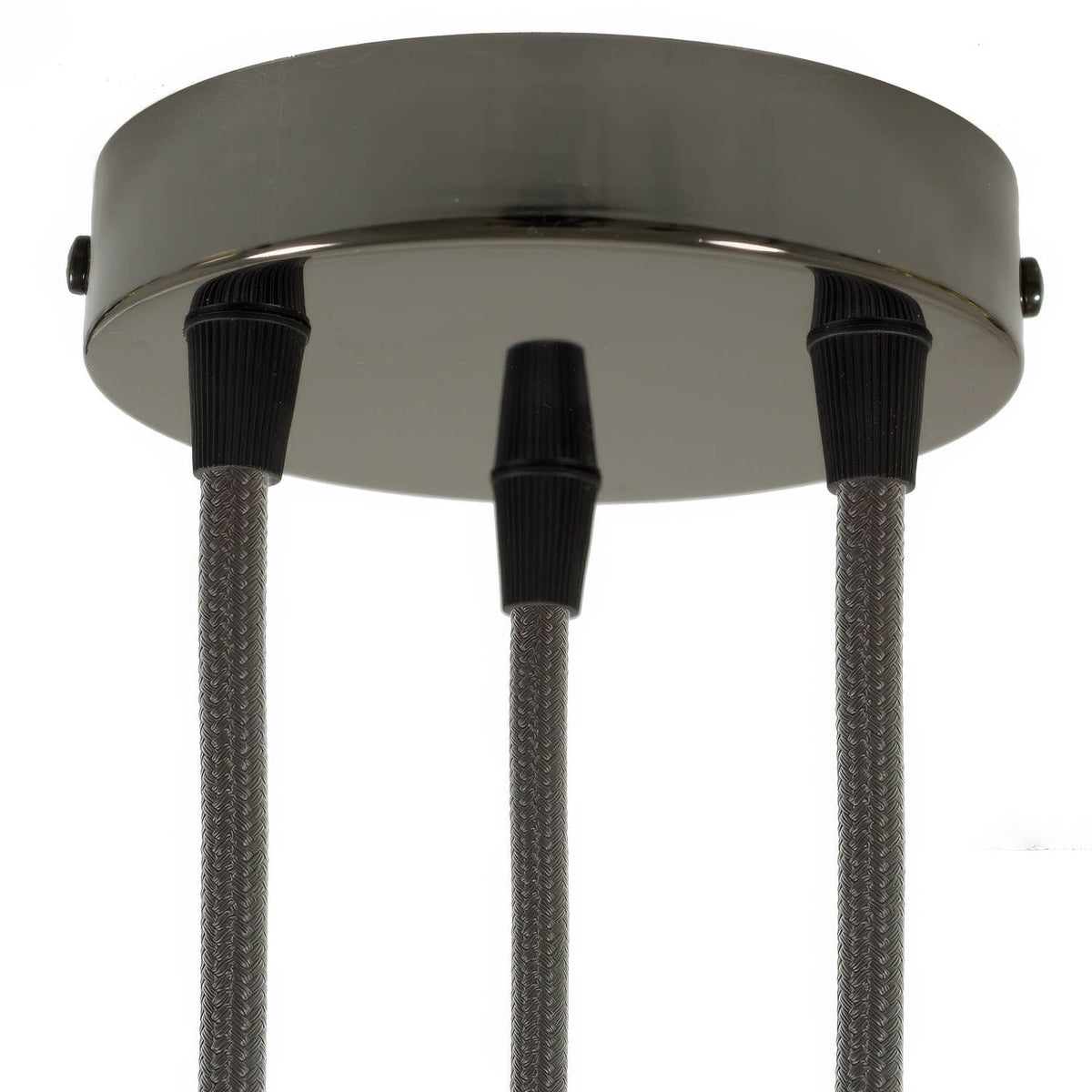 Zylindrisches Lampenbaldachin-Set aus Metall mit 3 Löchern – Perlschwarz